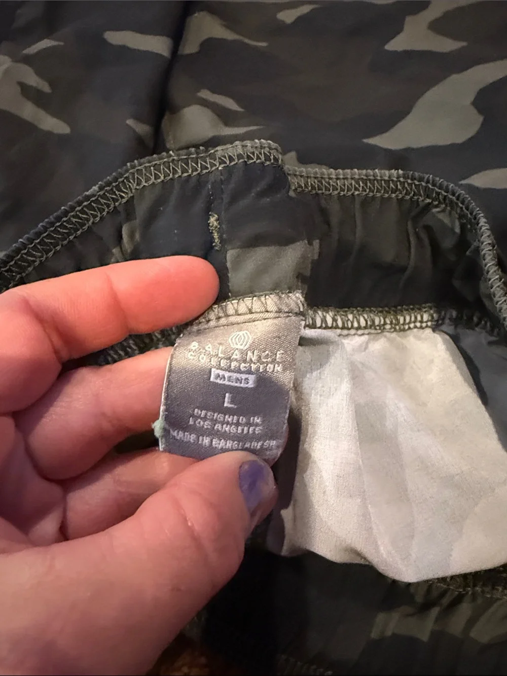 Men's Black & Gray Camo Shorts